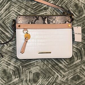 Brand New Aldo Snakeskin and White Crossbody Bag